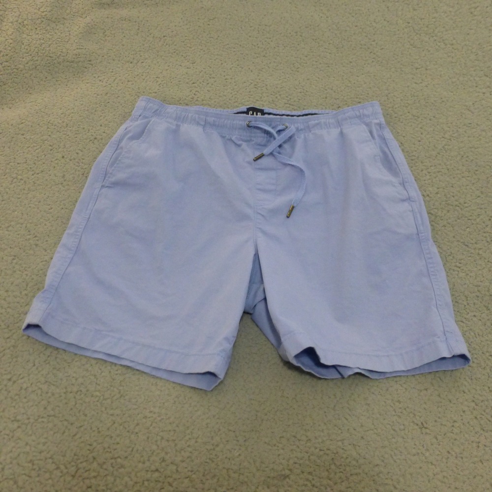 GAP Shorts Mens XL Light Blue Casual Elastic Waist Drawstring Beach Chino Preppy